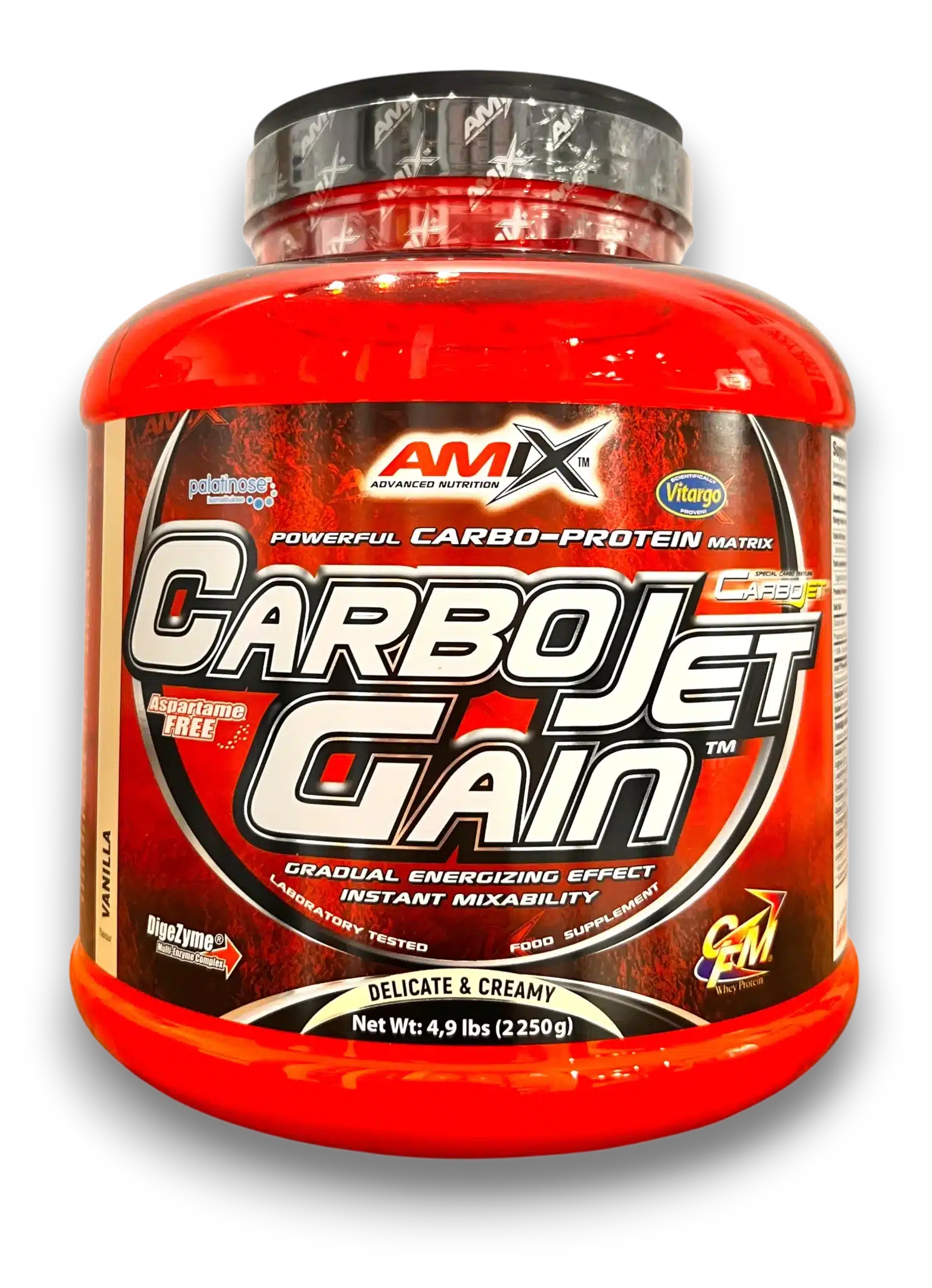 AMIX – CarboJet Gain, powerful carbo-protein matrix, Vanilla flavour, 2250 g (4.9 lbs).
