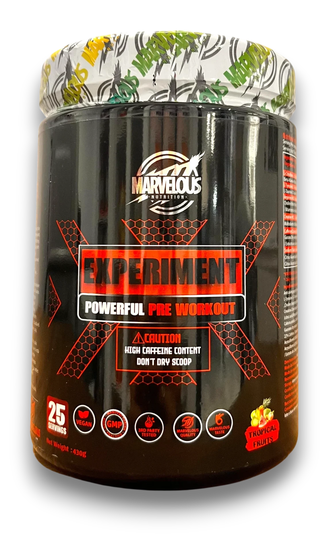 Experiment Powerful Pre-Workout – Marvelous Nutrition (Tropical Fruits).