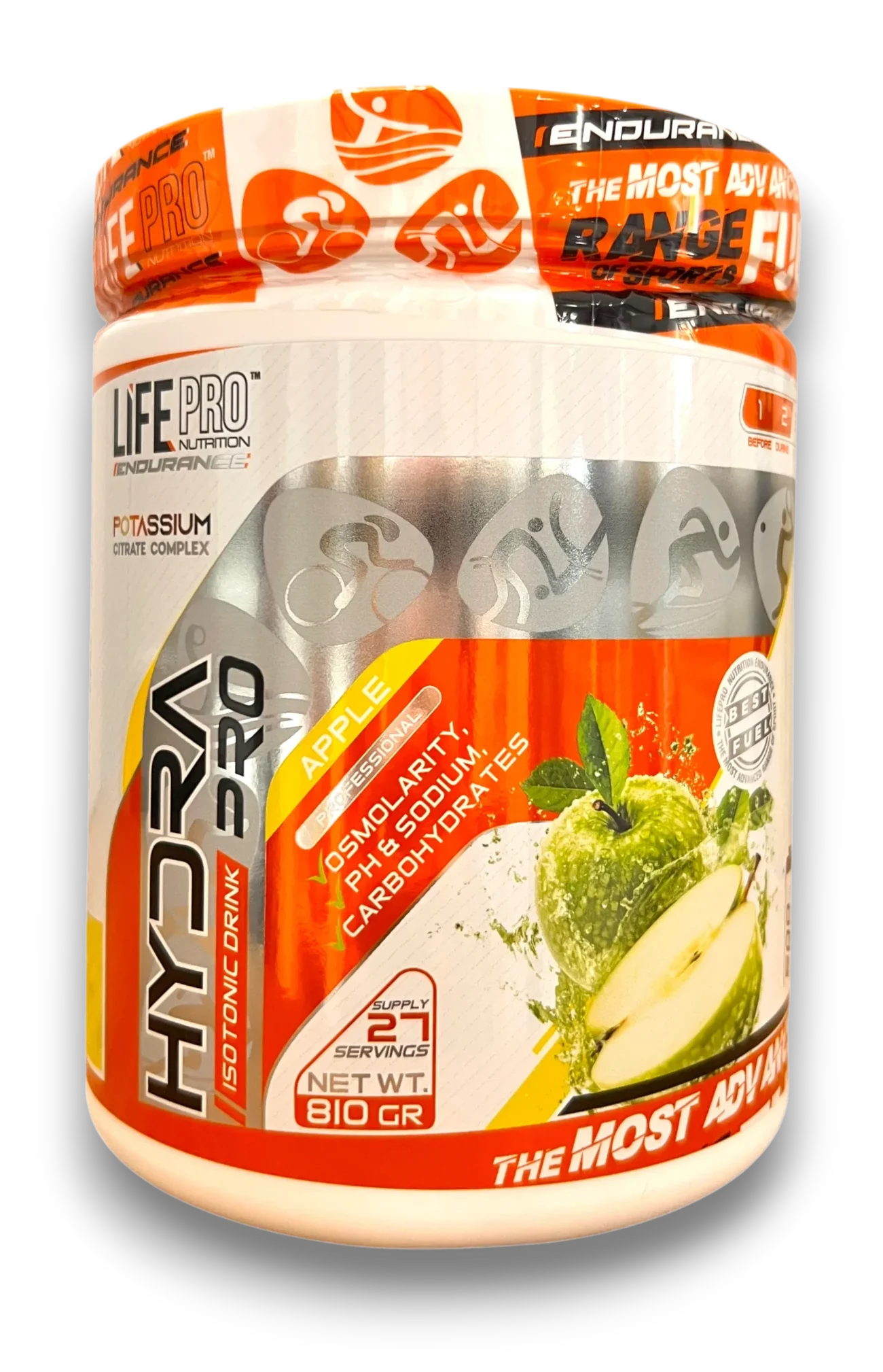Life Pro Endurance Hydro Isotonic Drink pomme, 810 g.