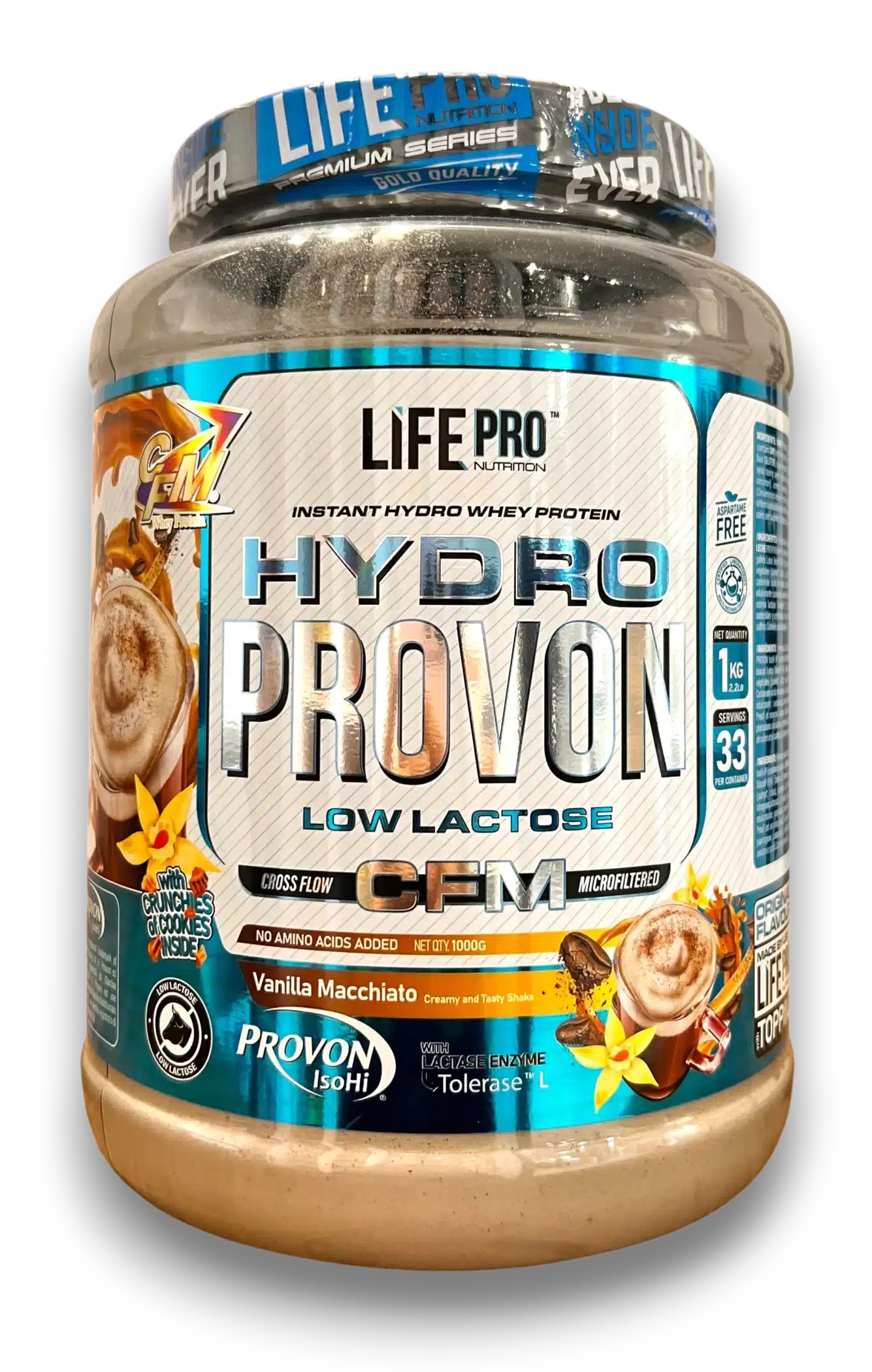Pot Life Pro Hydro Provon CFM – whey hydro, 1 kg, vanille macchiato, low lactose.