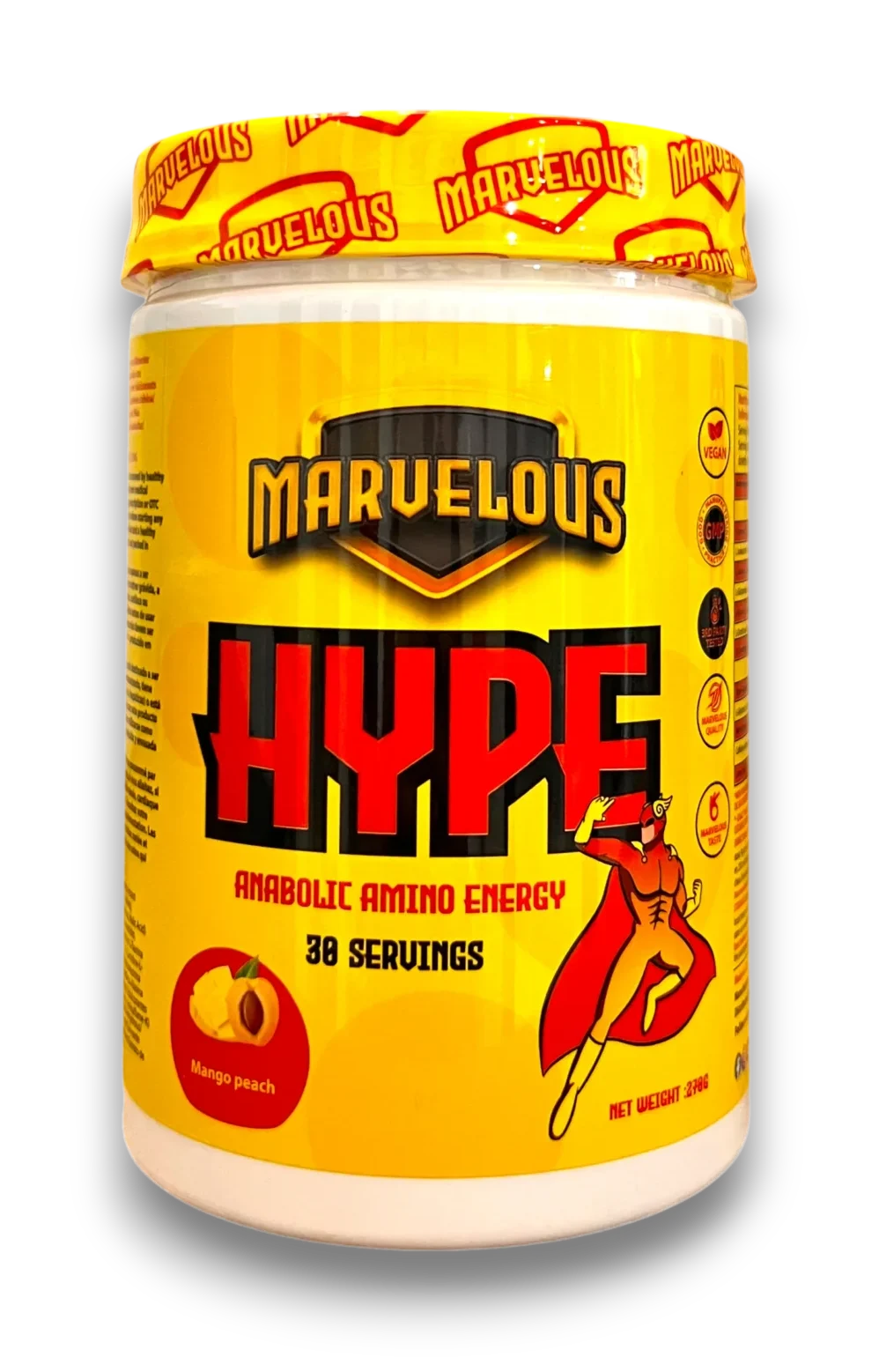 Marvelous Hype – Anabolic Amino Energy, Mango Peach (30 servings).