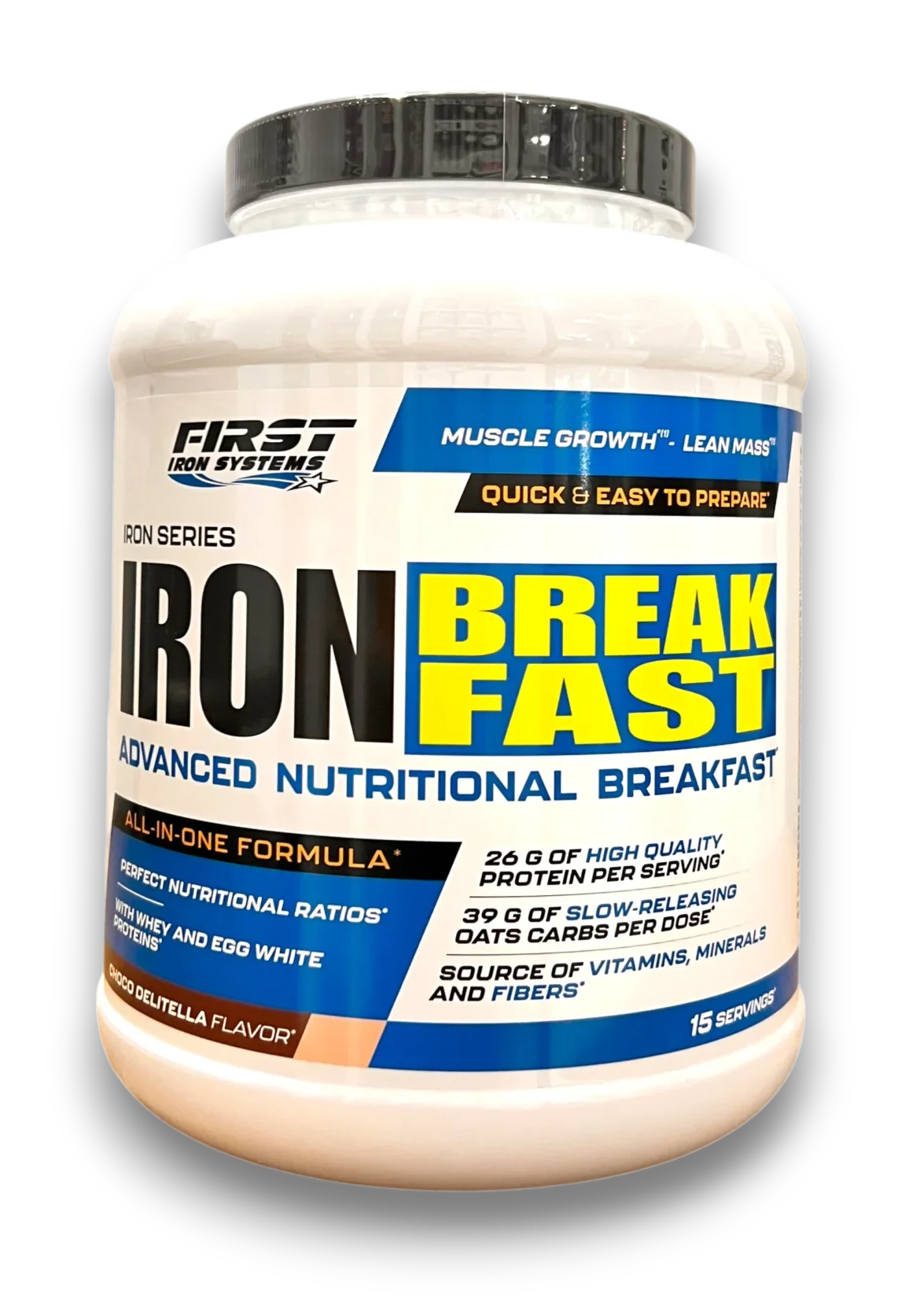 Pot First Iron Systems Iron Breakfast, petit-déjeuner nutritionnel protéiné saveur choco, 15 portions.