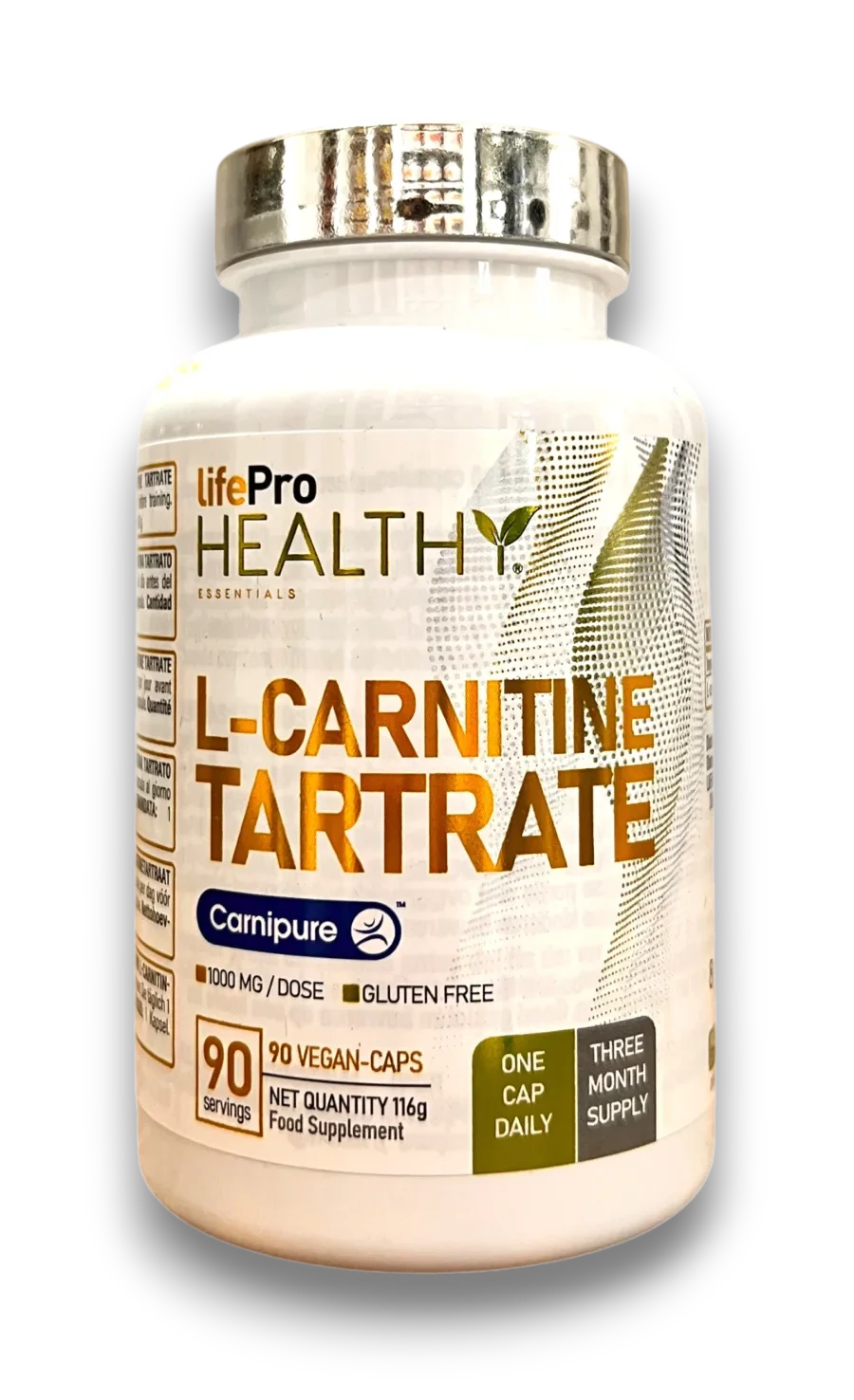 LifePro Healthy L-Carnitine Tartrate Carnipure 1000 mg par dose 90 gélules vegan complément alimentaire