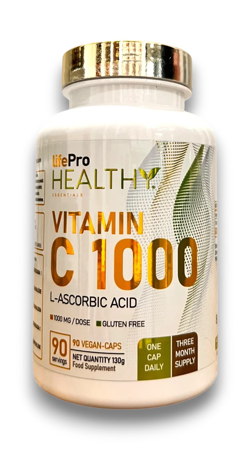 LifePro Healthy Vitamine C 1000 mg L-ascorbic acid 90 gélules vegan complément alimentaire