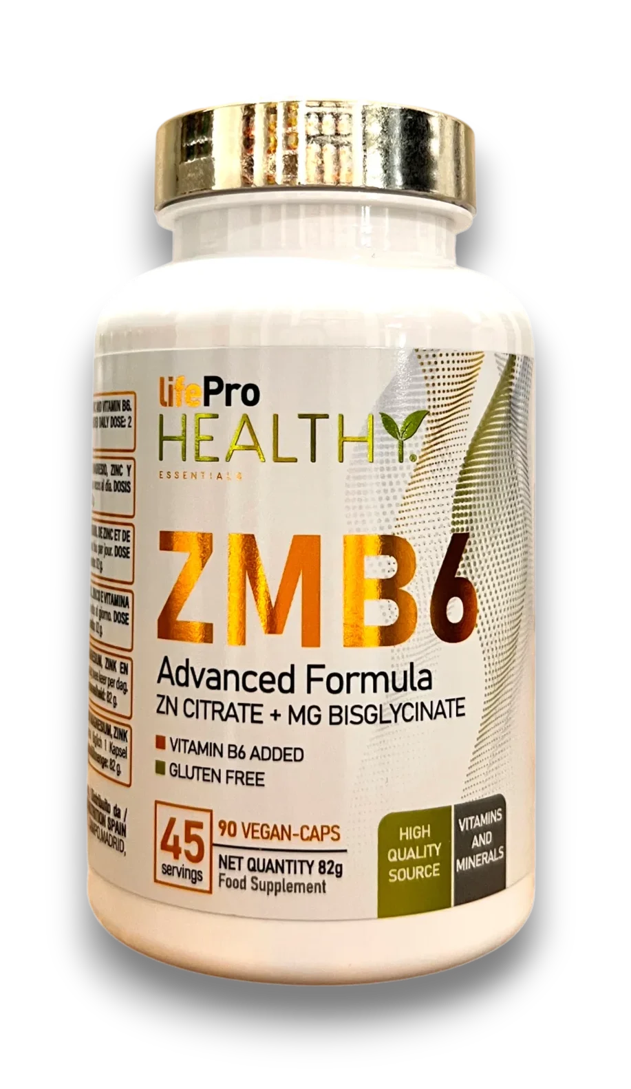 LifePro ZMB6 ZMA zinc magnésium bisglycinate vitamine B6 90 gélules vegan complément alimentaire