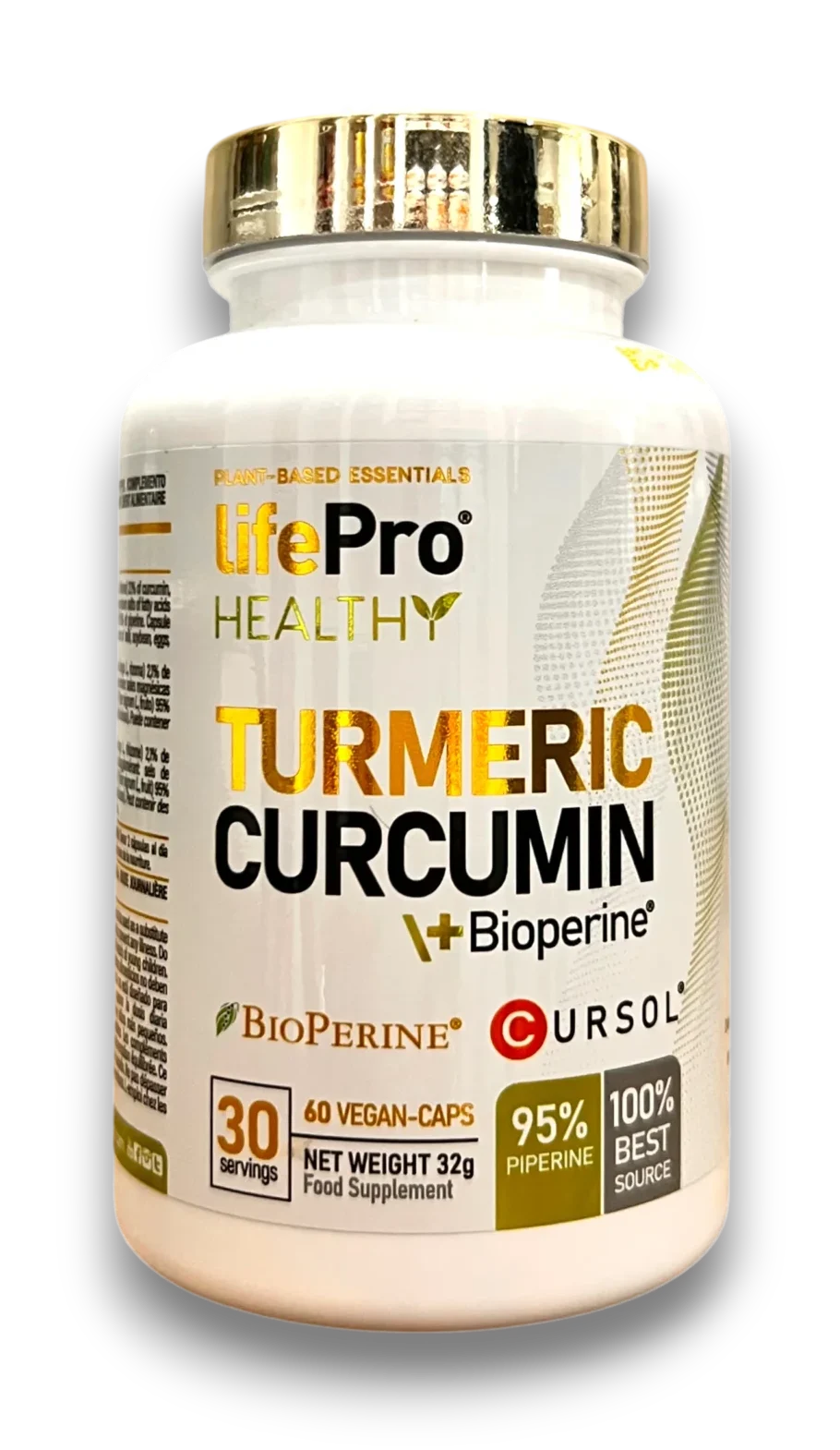 LifePro Healthy Turmeric Curcumin + BioPerine 60 gélules curcuma pipérine complément alimentaire vegan