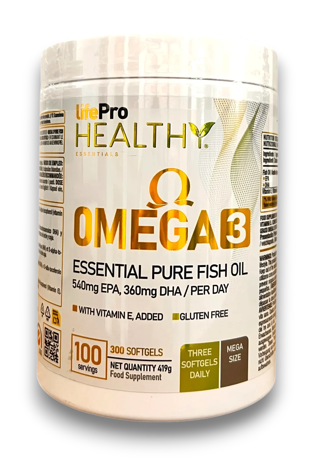 Pot LifePro Healthy Omega 3 – complément d’huile de poisson, 300 softgels.
