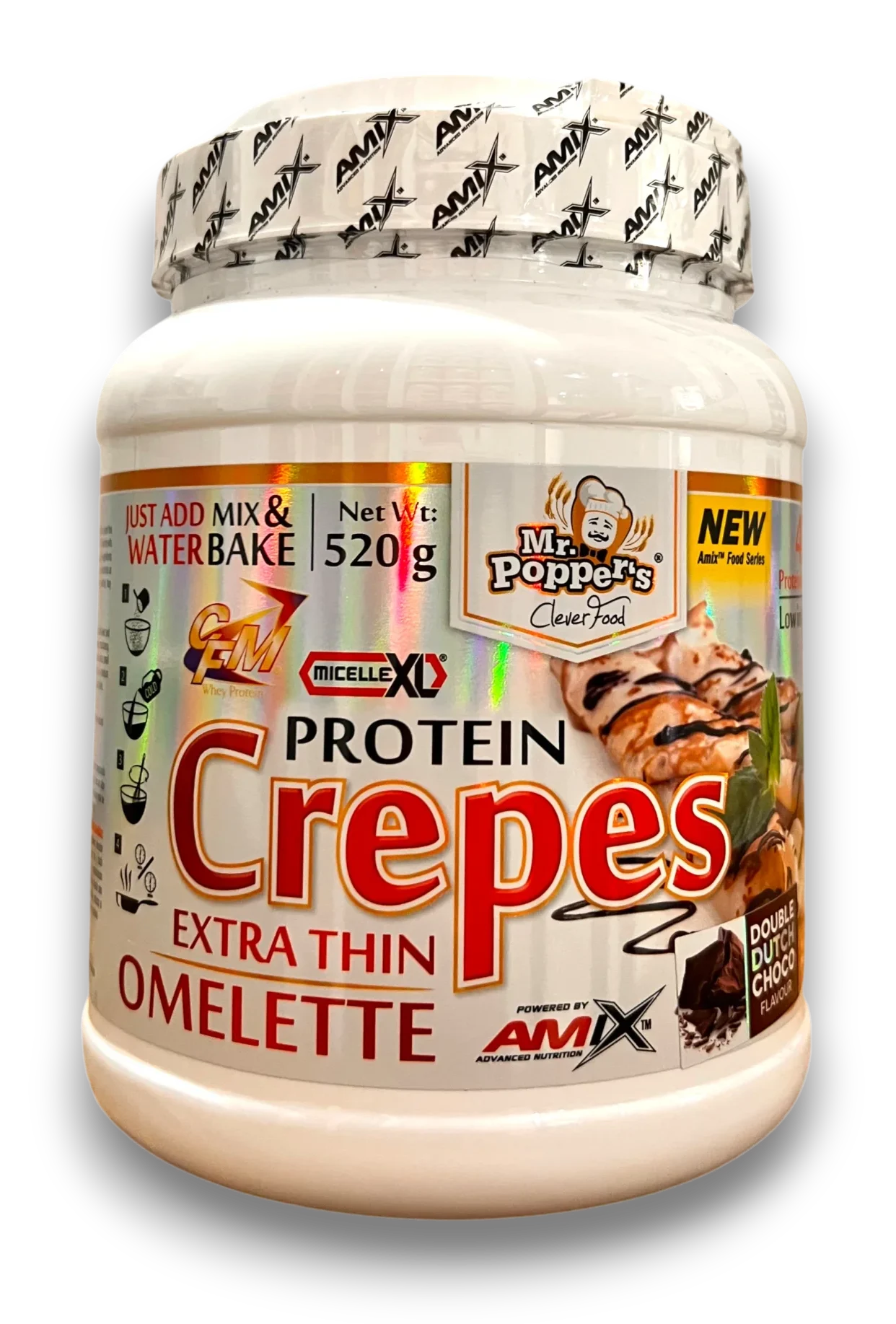 Pot de préparation pour crêpes protéinées Mr. Popper’s Protein Crepes Extra Thin Omelette