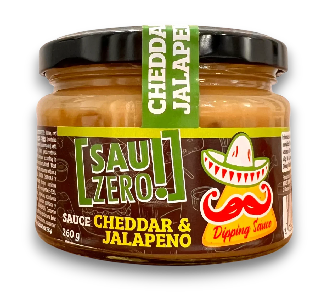 Sau Zero Sauce Cheddar & Jalapeño 260 g sauce cheddar piment jalapeño zéro calorie dipping sauce