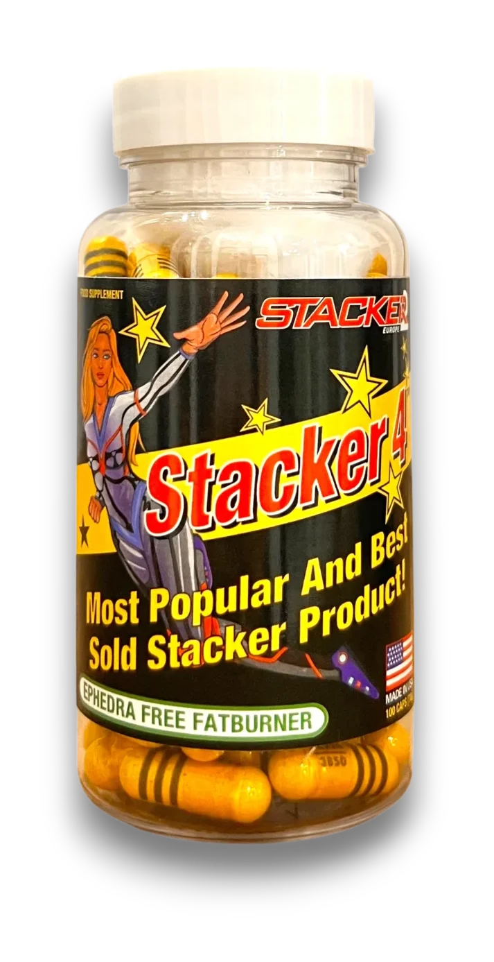 Stacker 4 Ephedra Free Fatburner, 100 capsules.