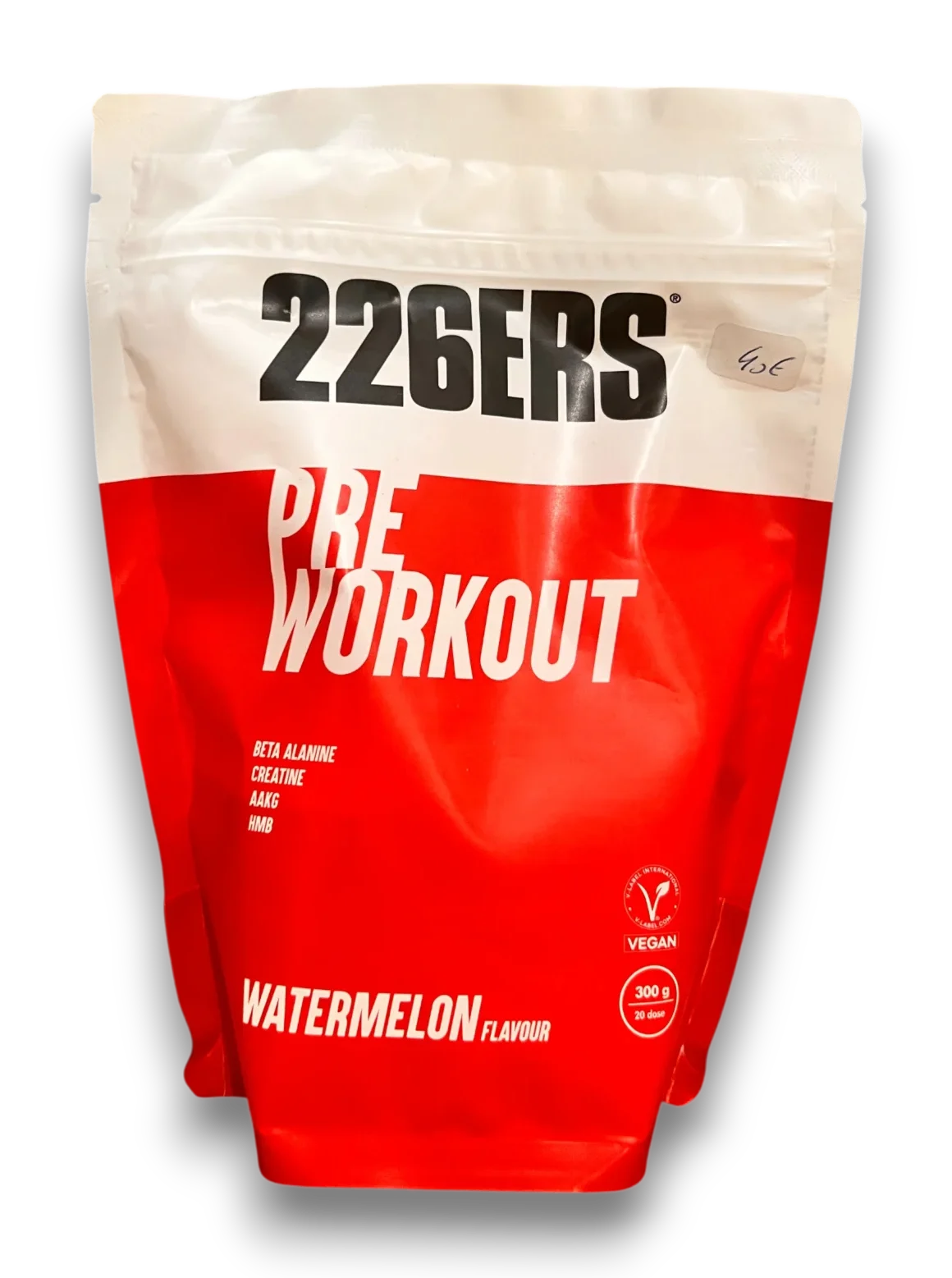 Complément pré-workout 226ERS saveur pastèque 300 g vegan avec bêta-alanine créatine AAKG et HMB