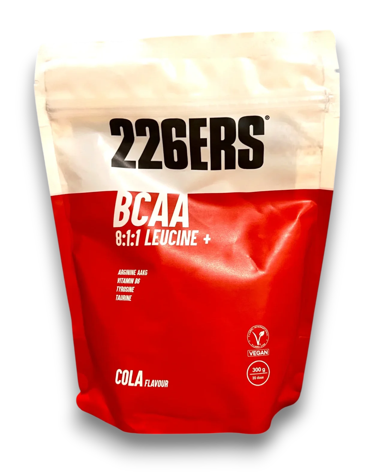 BCAA 8:1:1 Leucine + 226ERS goût cola en poudre 300 g vegan avec vitamine B6 et taurine