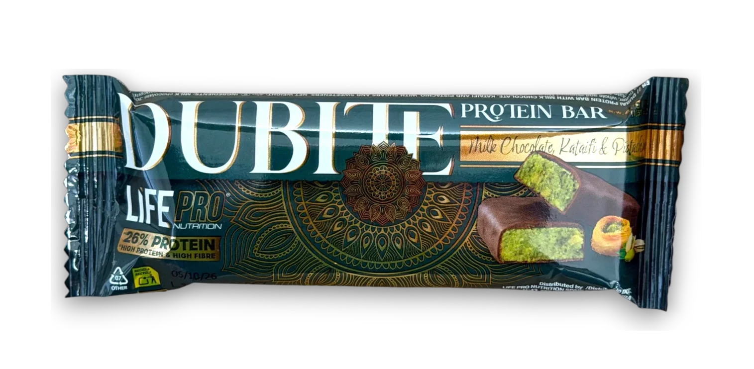 Barre protéinée LifePro Dubite Milk Chocolate Kataifi & Pistachio riche en protéines