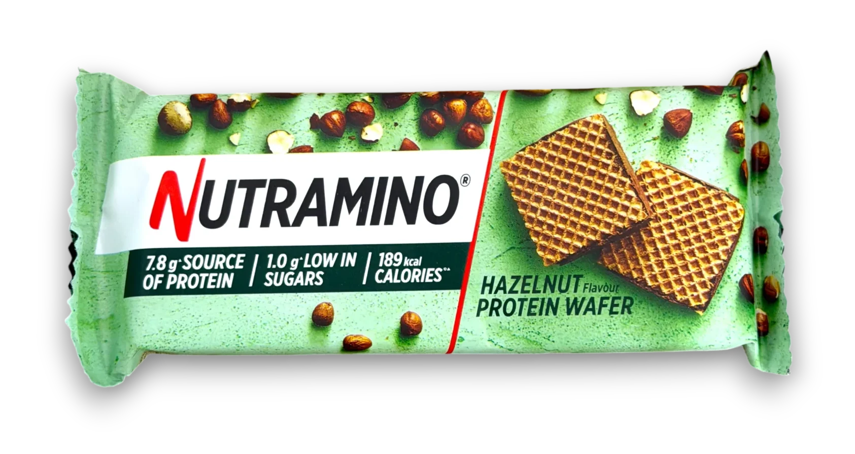 Gaufrette protéinée Nutramino Hazelnut riche en protéines pauvre en sucres
