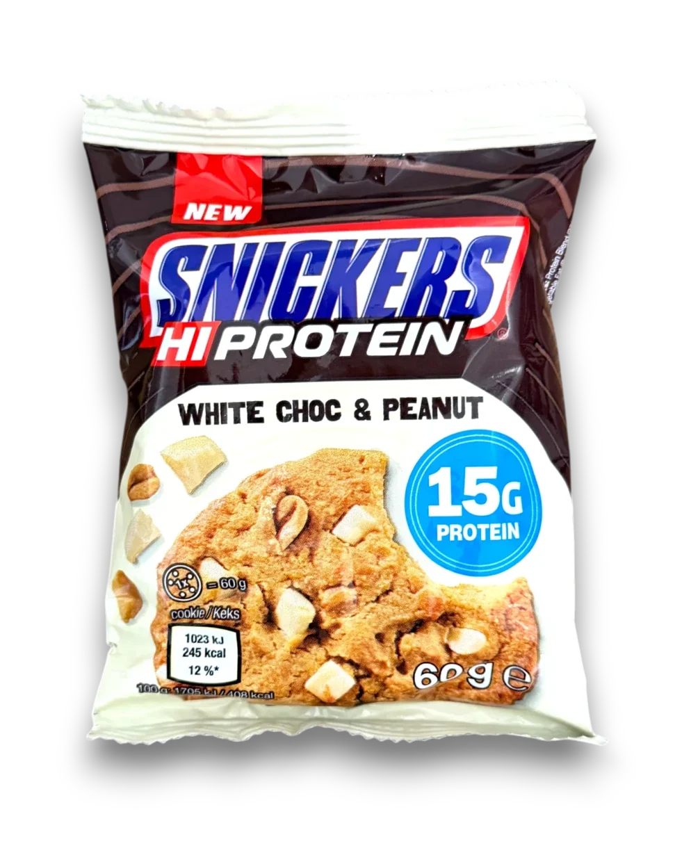 Cookie protéiné Snickers Hi Protein White Choc & Peanut riche en protéines